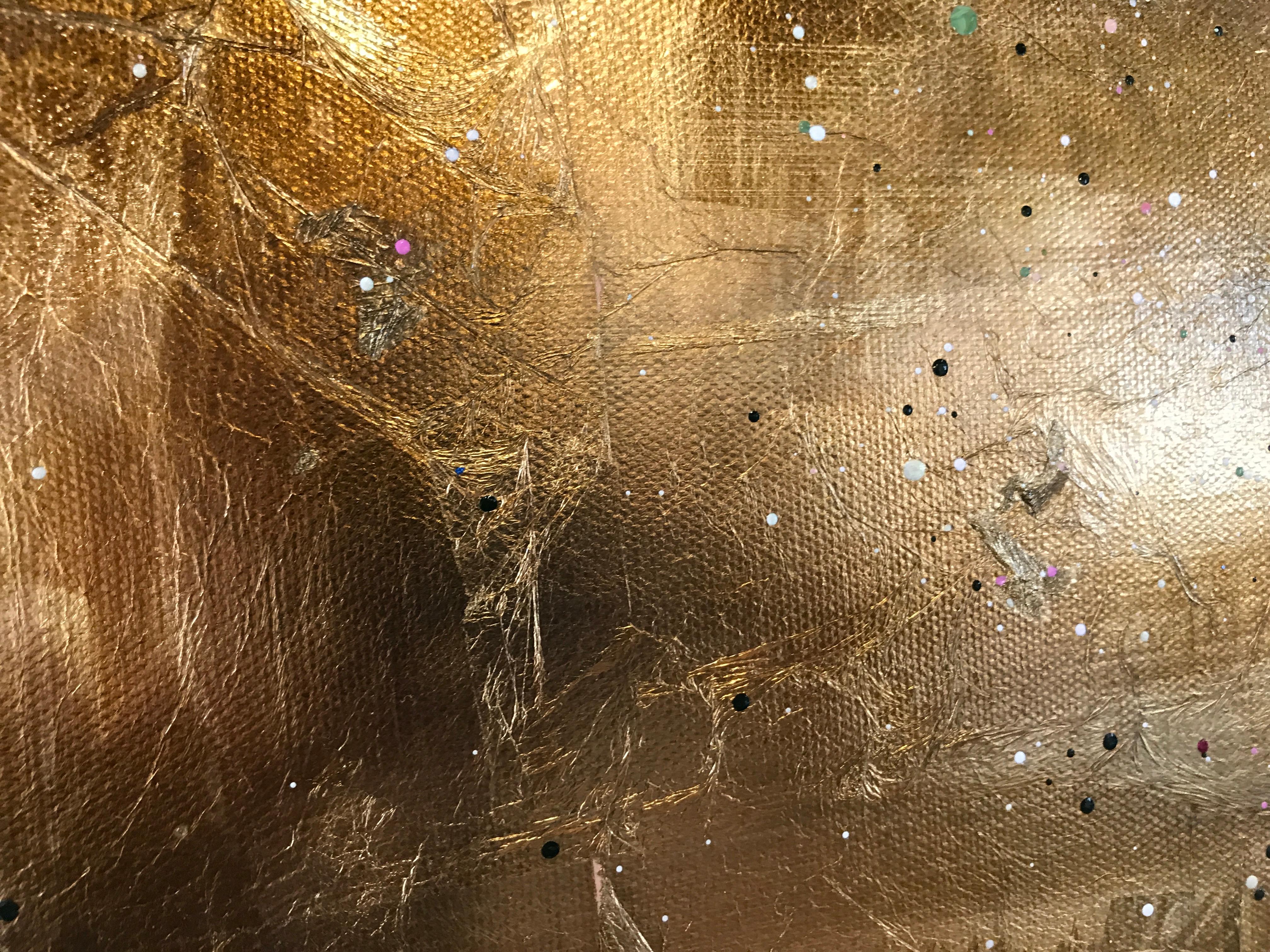 Bliss, peinture originale, Tree Art, Landscape, Gold Art en vente 2
