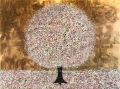 Bliss, Originalgemälde, Baumkunst, Landschaft, Goldkunst