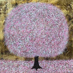 Blossoming, Abstract Landscape Canvas Painting by Nicky Chubb