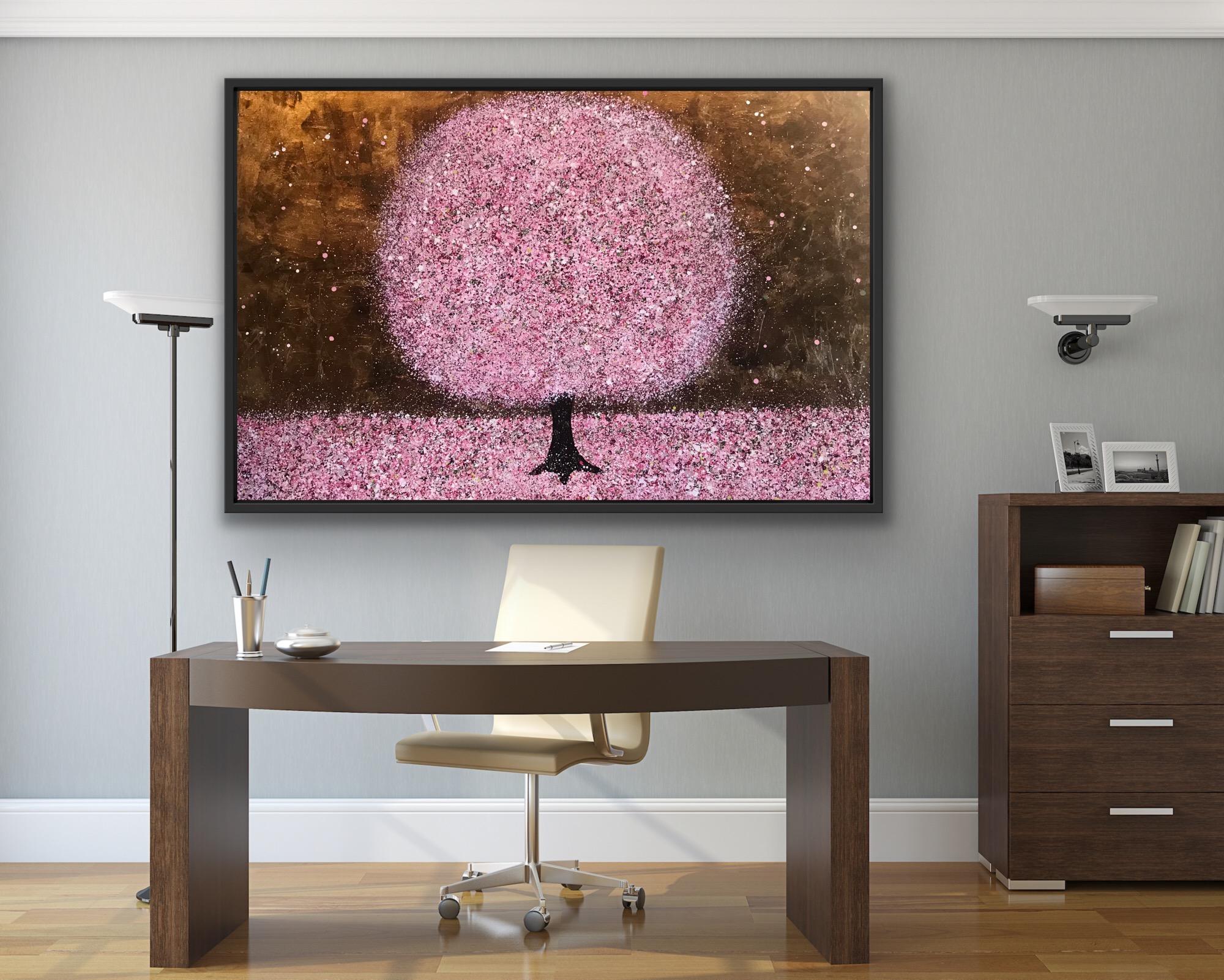 Blossoming in Spring, Bright Contemporary Tree Art, Pop Art Impressionist Style For Sale 2