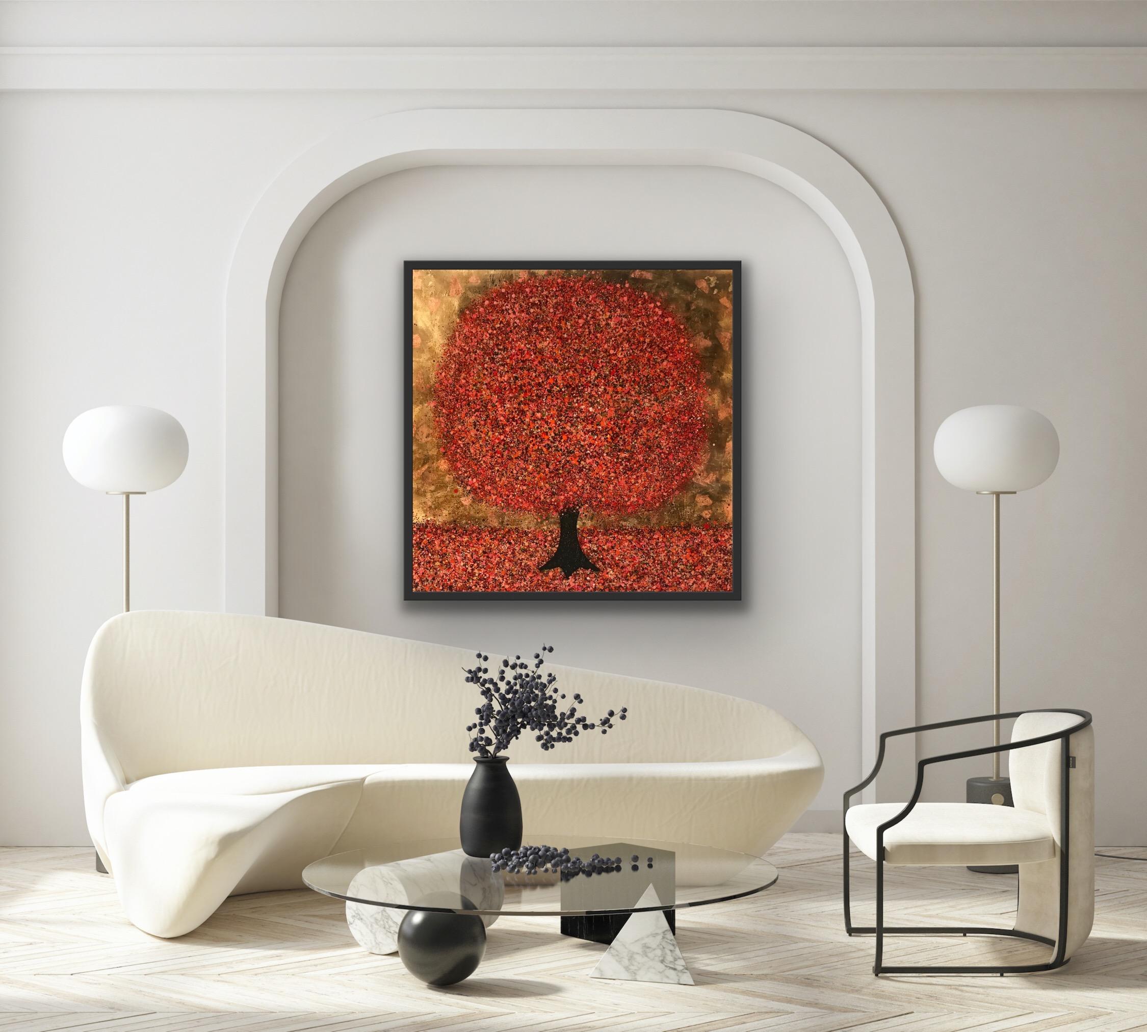 Glittering Autumn, Nicky Chubb, Original Tree Painting, Bright Contemporary Art For Sale 3