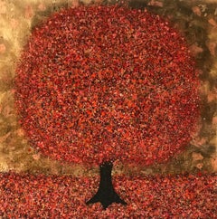 Glittering Autumn, Nicky Chubb, Original Tree Painting, Bright Contemporary Art