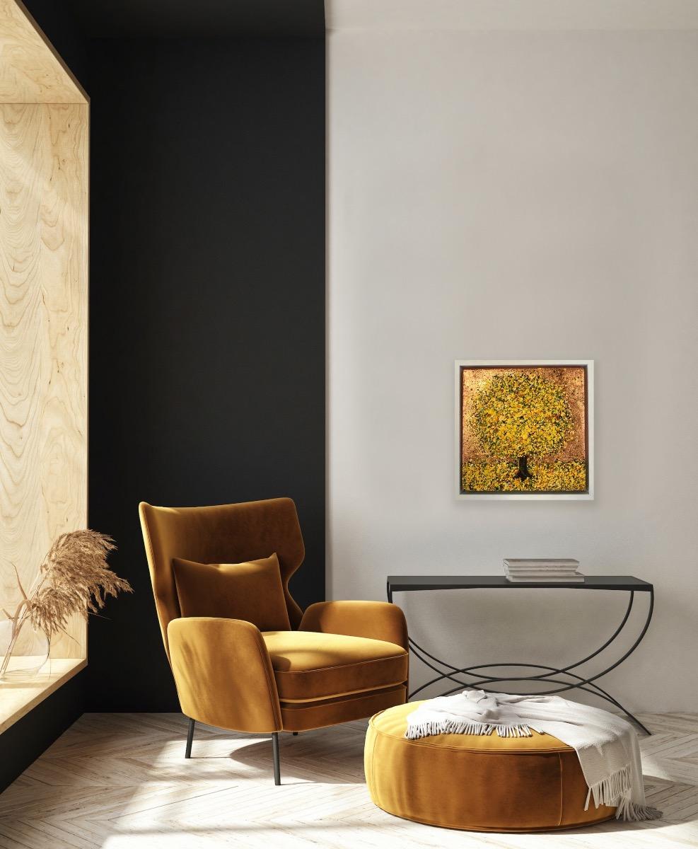 Días Dorados 2024, Pintura original, Paisaje, Arte arbóreo, Arte textural en venta 3