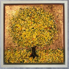 Golden Days 2024, Pittura originale, Paesaggio, Arte dell'albero, Arte materica