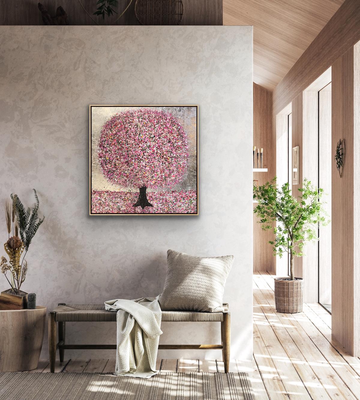 Happy Blossom and a Silver Sky by Nicky Chubb, Pop art , Tree painting [2020] For Sale 7