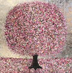 Happy Blossom and a Silver Sky von Nicky Chubb, Pop-Art, Baumgemlde [2020]