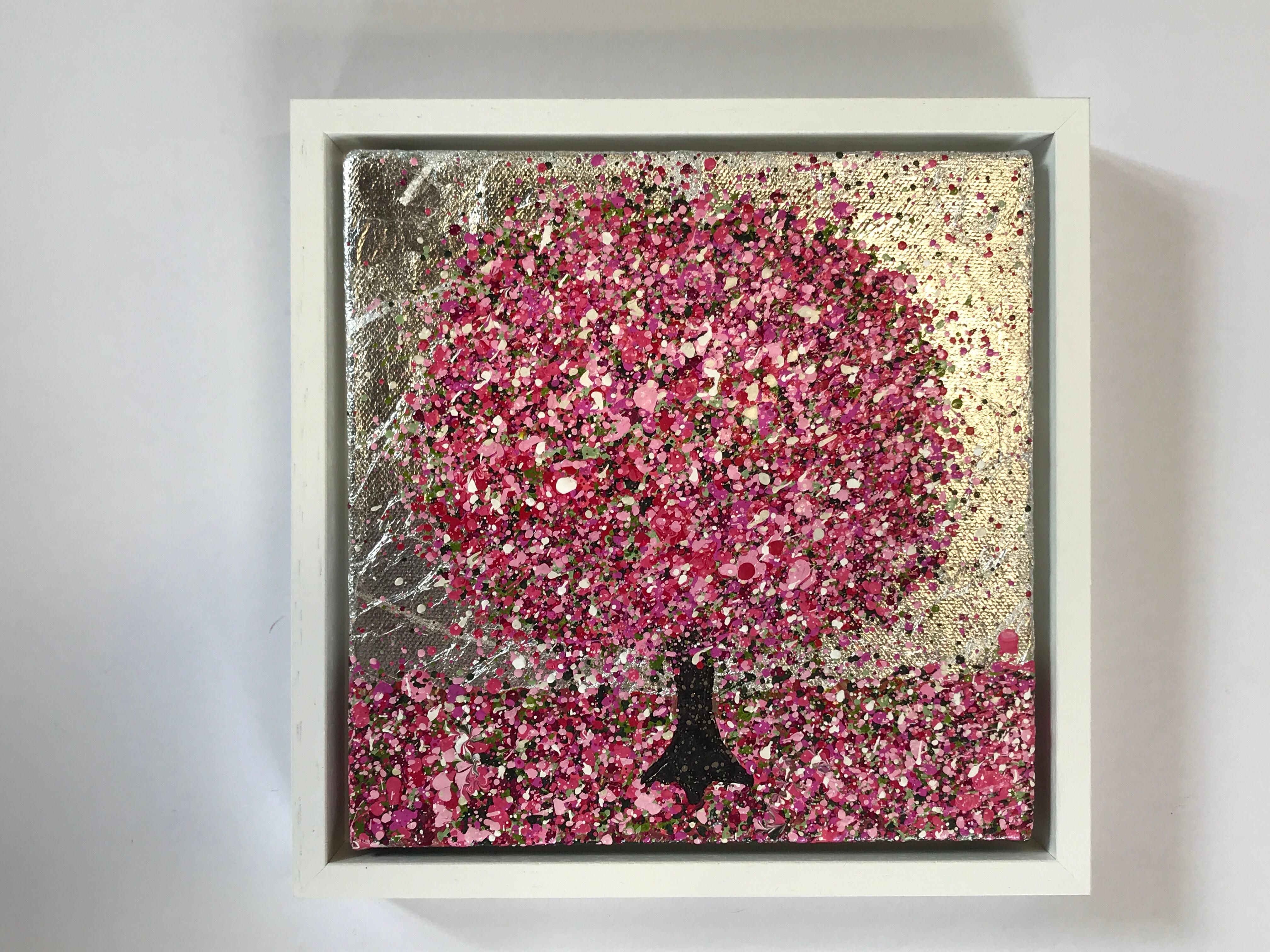 Feliz primavera, Pintura original, Paisaje, Arte azul, Arte textural - Painting de Nicky Chubb