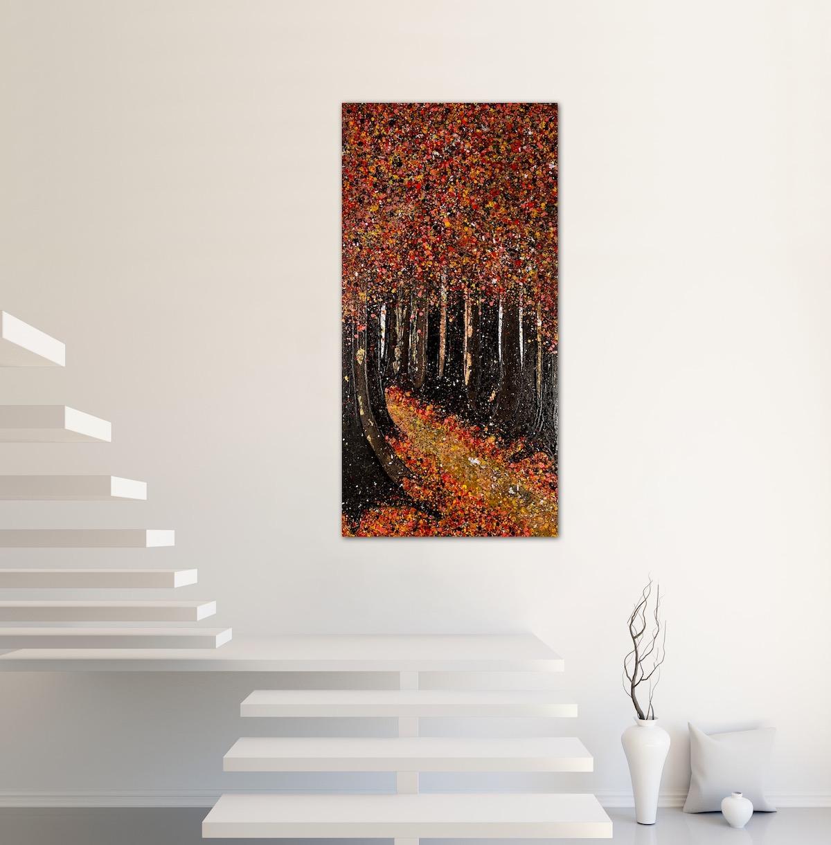 In the Beautiful Autumn Wood von Nicky Chubb, Holzland-Gemälde, Landschaft  im Angebot 1