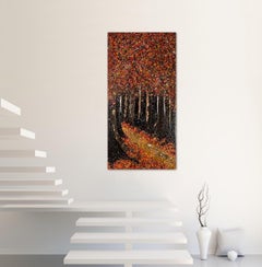 In the Beautiful Autumn Wood by Nicky Chubb, Woodland painting, Landscape