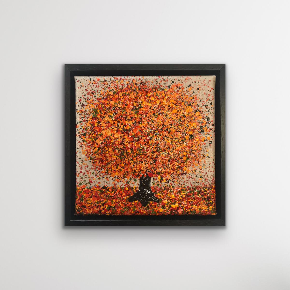 Petite automne sur lin avec acrylique sur toile, peinture de Nicky Chubb en vente 2
