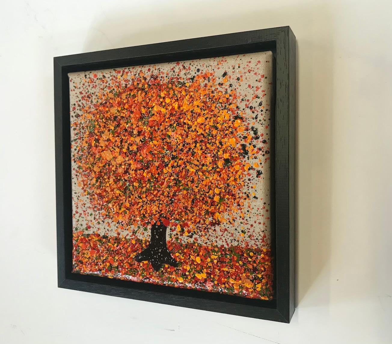 Pequeño otoño sobre lino con acrílico sobre lienzo, pintura de Nicky Chubb en venta 3