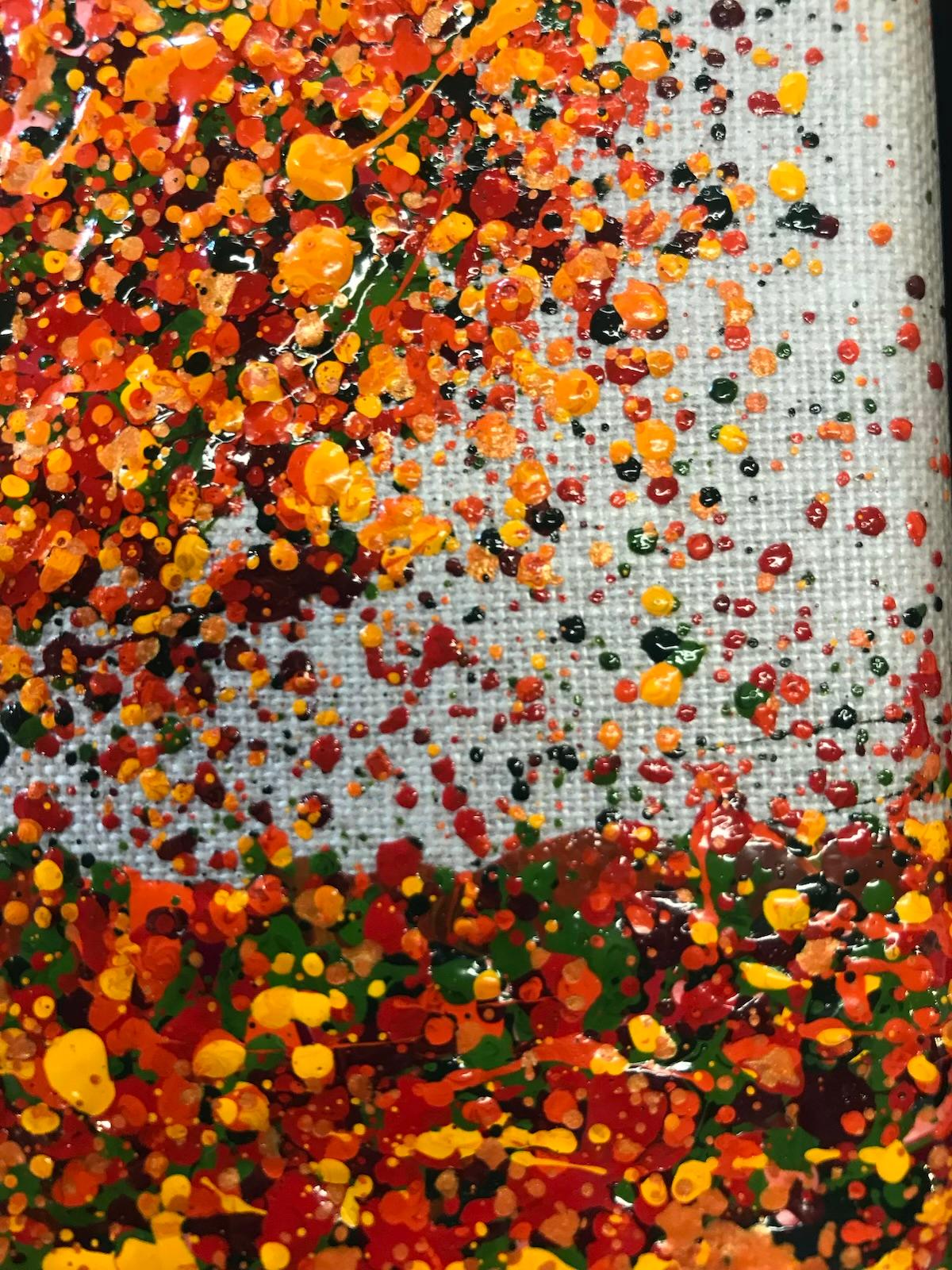 Pequeño otoño sobre lino con acrílico sobre lienzo, pintura de Nicky Chubb en venta 5