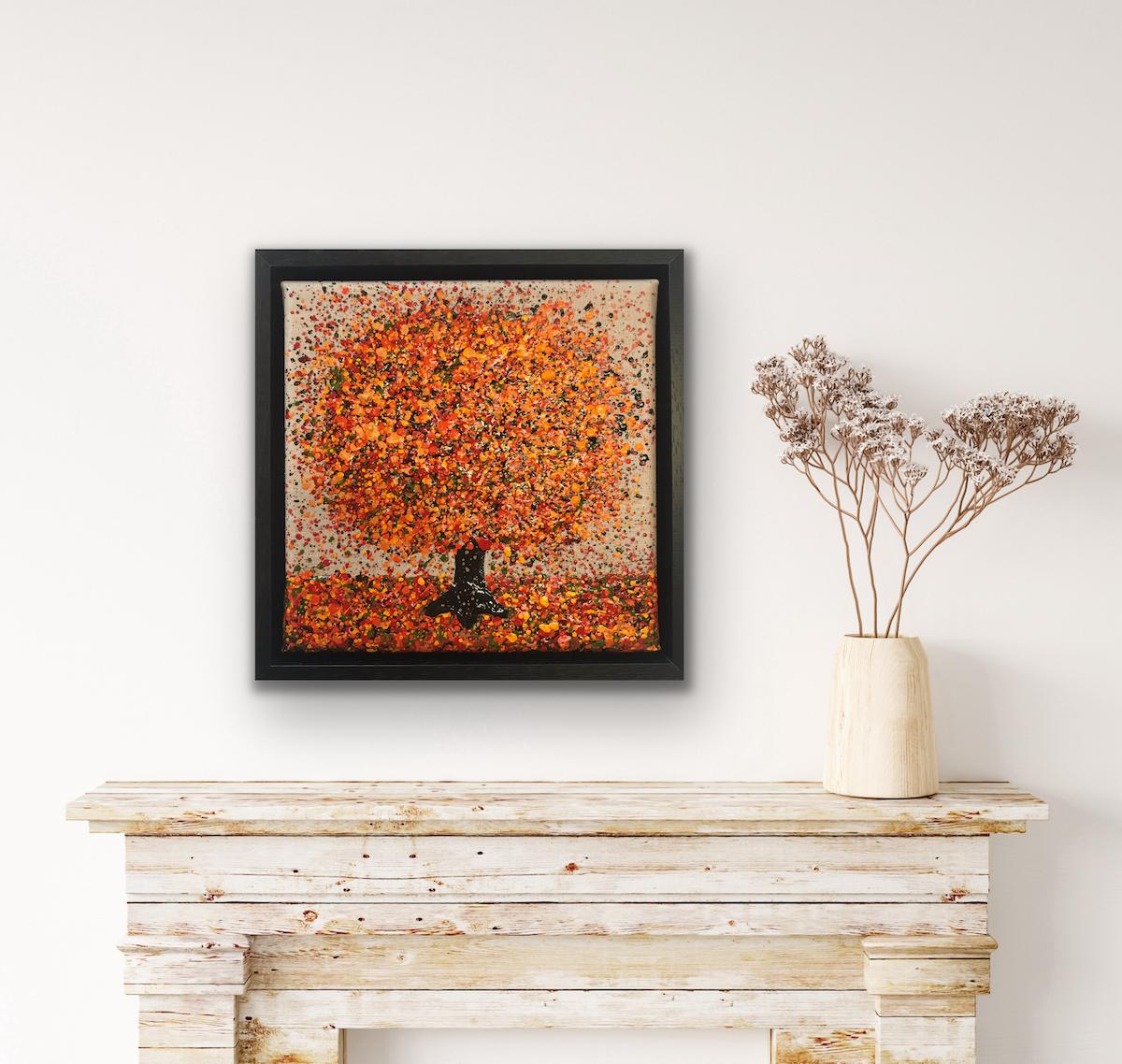Pequeño otoño sobre lino con acrílico sobre lienzo, pintura de Nicky Chubb en venta 6