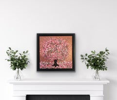 Pequeño brillo de cereza de Nicky Chubb, Arte del árbol en miniatura, Pintura contemporánea