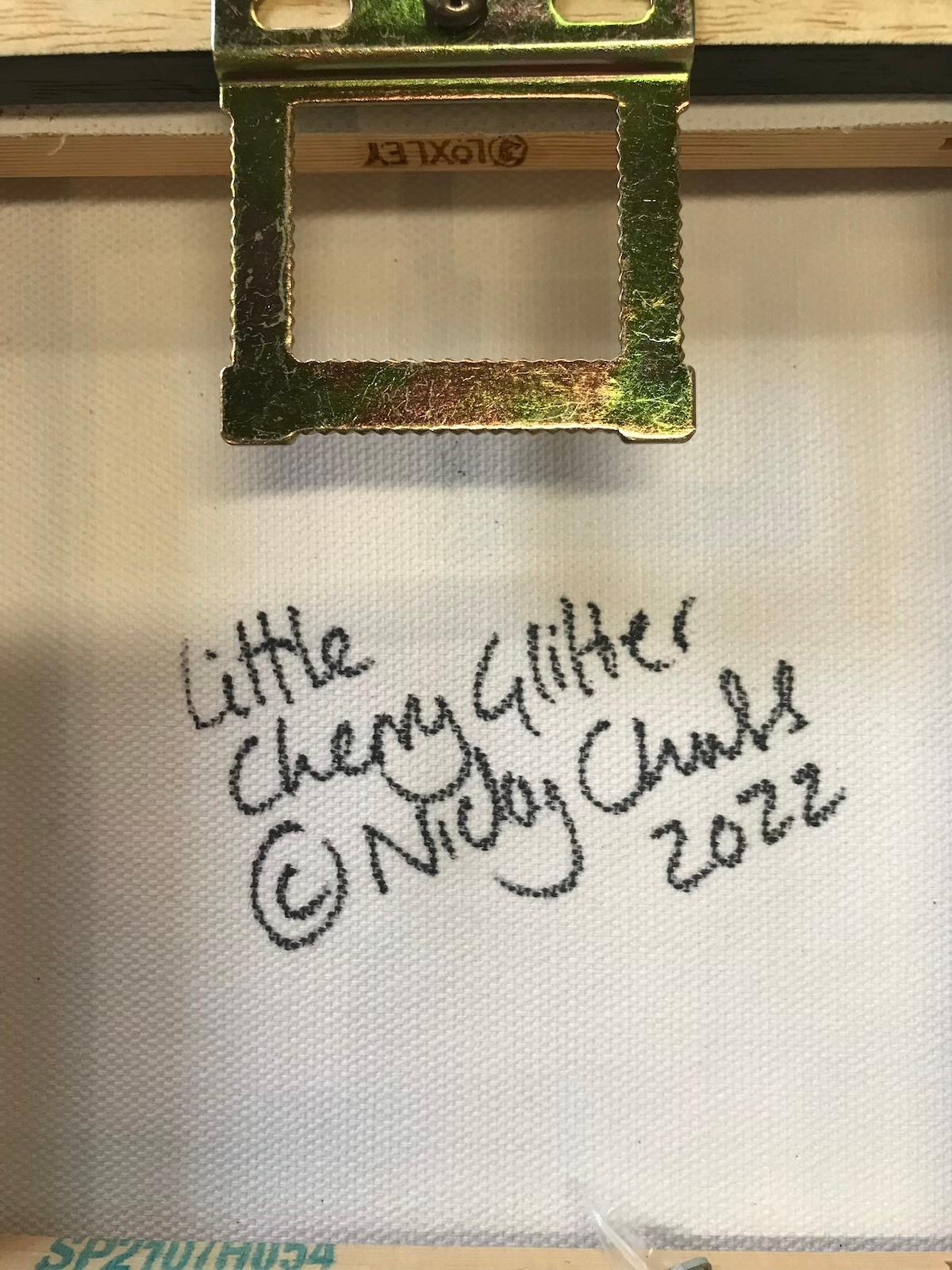 Little Cherry Glitter by Nicky Chubb, Miniature Tree Art, Contemporary Painting For Sale 1