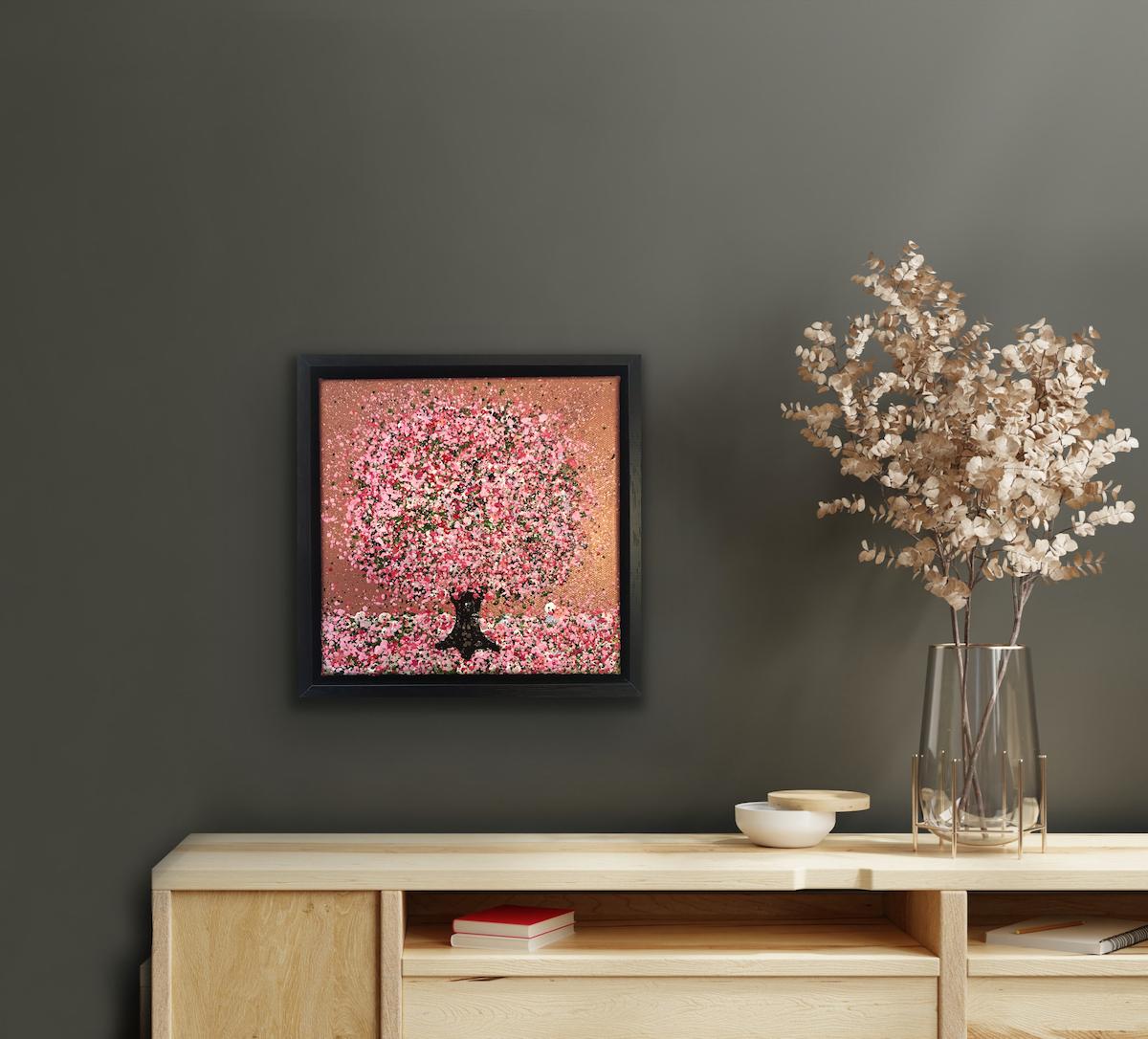 Little Cherry Glitter by Nicky Chubb, Miniature Tree Art, Contemporary Painting For Sale 5