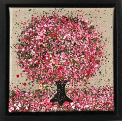 Little Cherry on Linen by Nicky Chubb, Contemporary pop art, Original painting