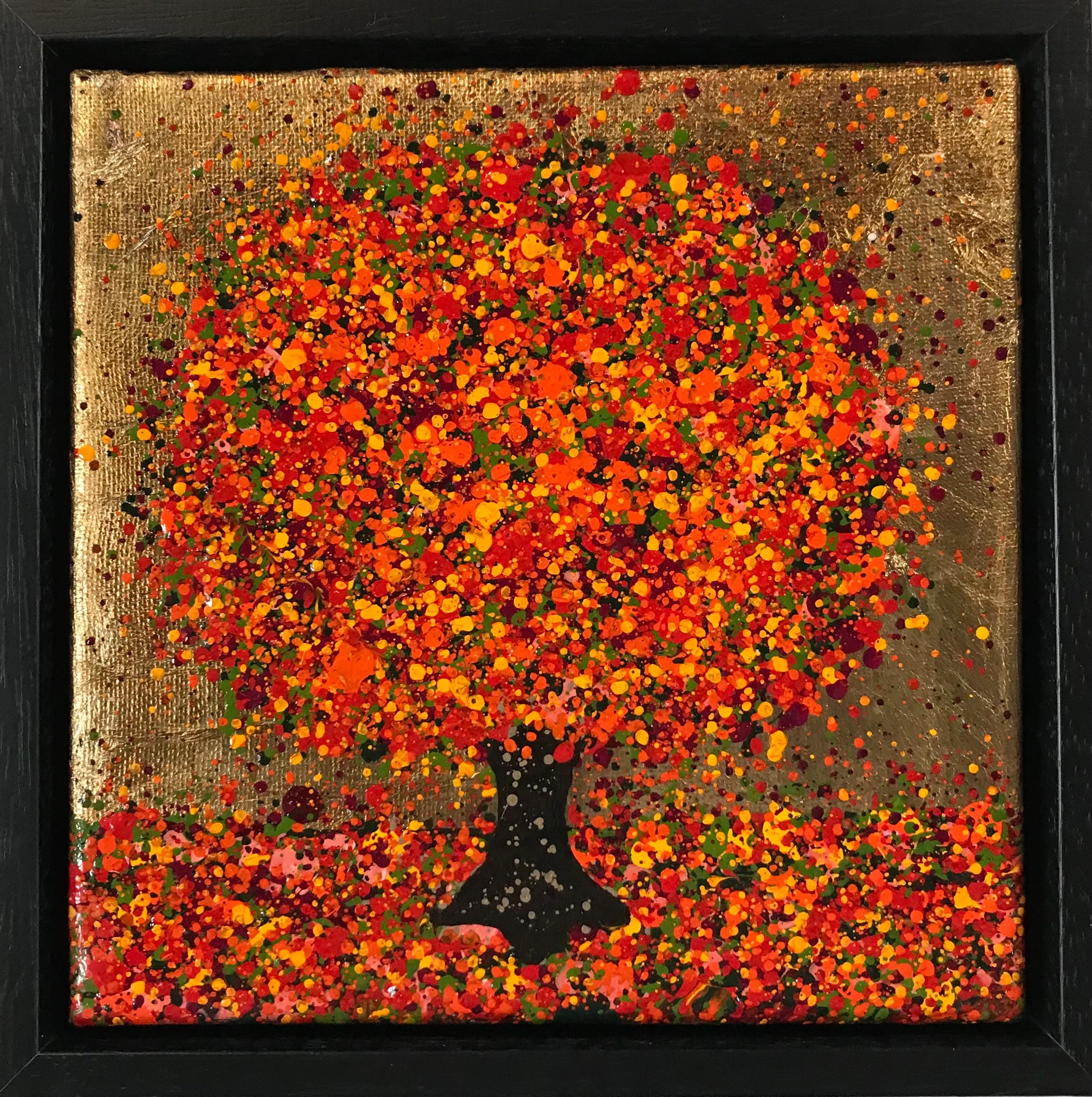 Pequeño sol dorado de otoño de Nicky Chubb [2022]
original y firmado a mano por el artista 
Acrílico sobre lienzo
Tamaño de la imagen: H:20 cm x A:20 cm
Tamaño completo de la obra sin enmarcar: A:20 cm x A:20 cm x P:3cm
Tamaño del marco: A:23 cm x