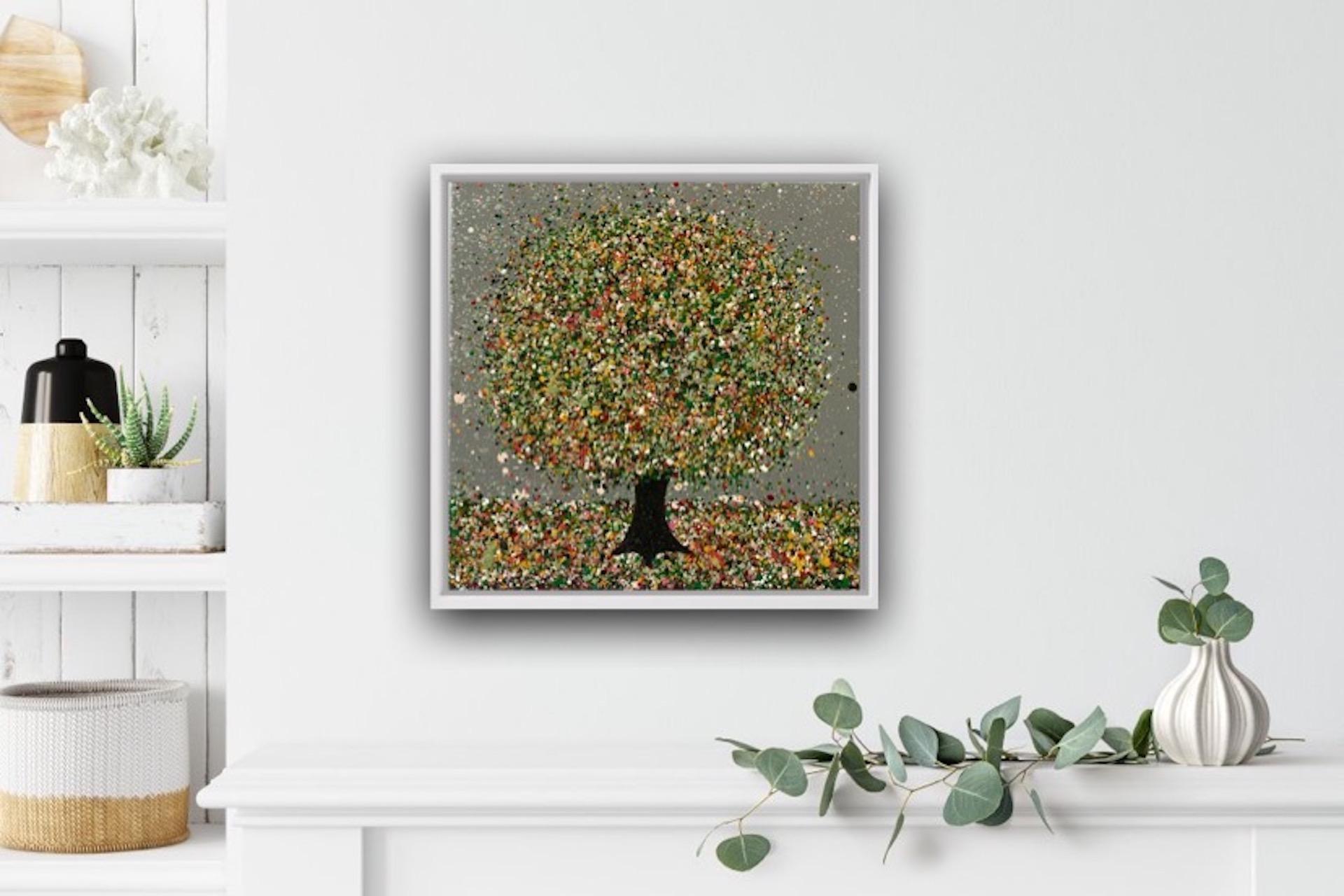 Petite tempête d'été, peinture sur toile de paysage, abstrait, arbre en vente 5