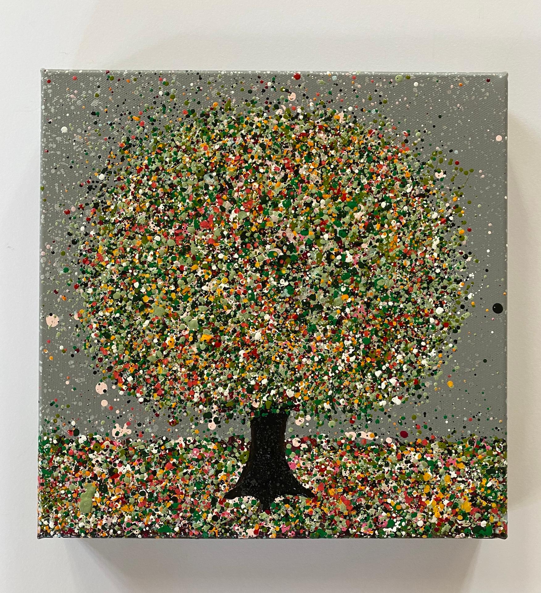 Petite tempête d'été, peinture sur toile de paysage, abstrait, arbre - Painting de Nicky Chubb