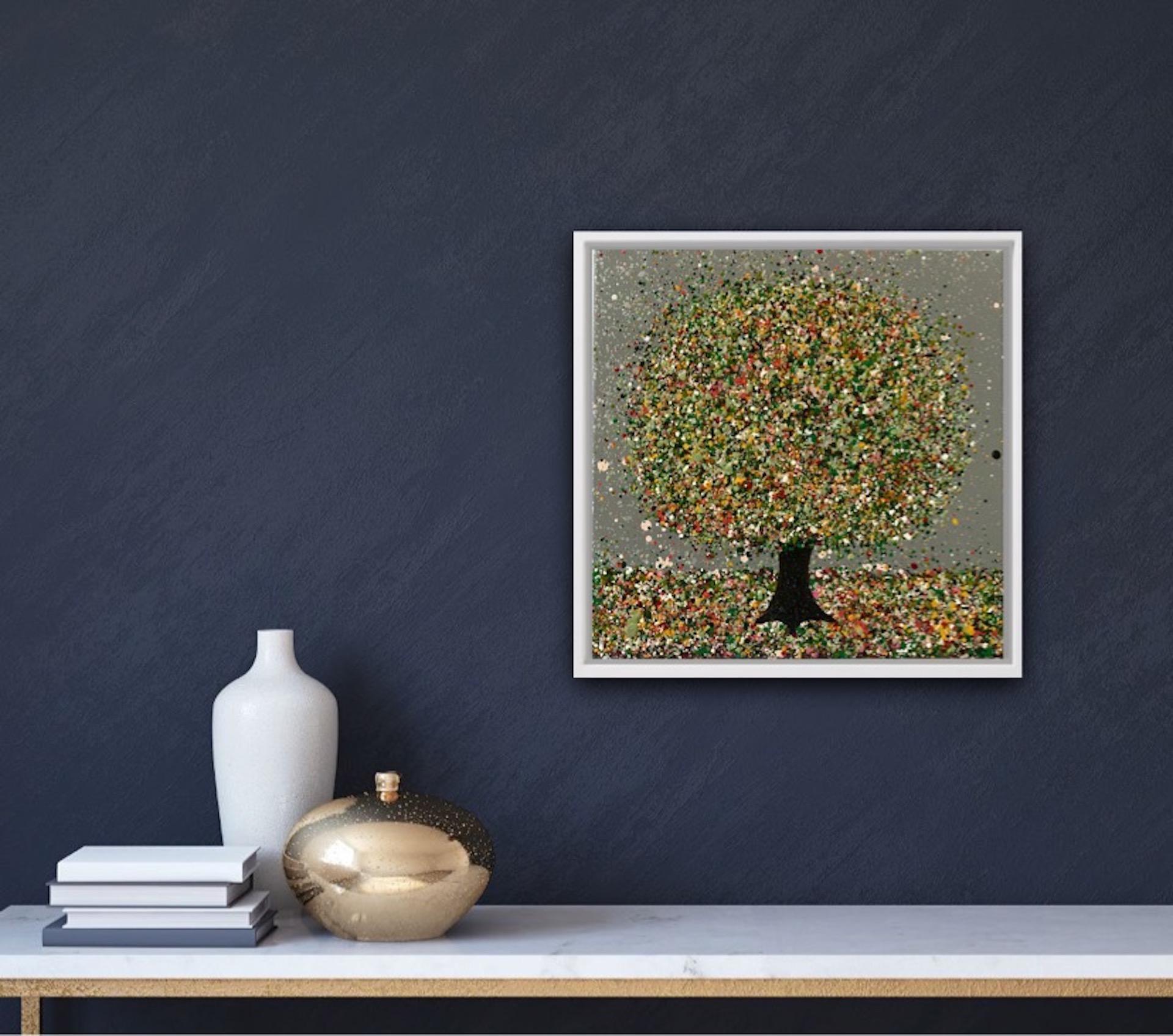 Petite tempête d'été, peinture sur toile de paysage, abstrait, arbre en vente 4