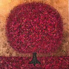 Magenta Sunset by Nicky Chubb, Tree painting, Semi-abstract art, original art