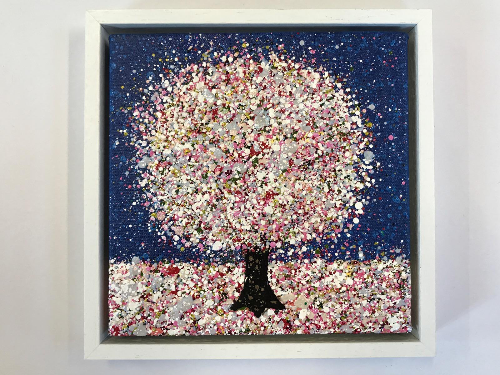 Midnight Blossom, peinture originale, paysage, art d'arbre, art texturé - Painting de Nicky Chubb