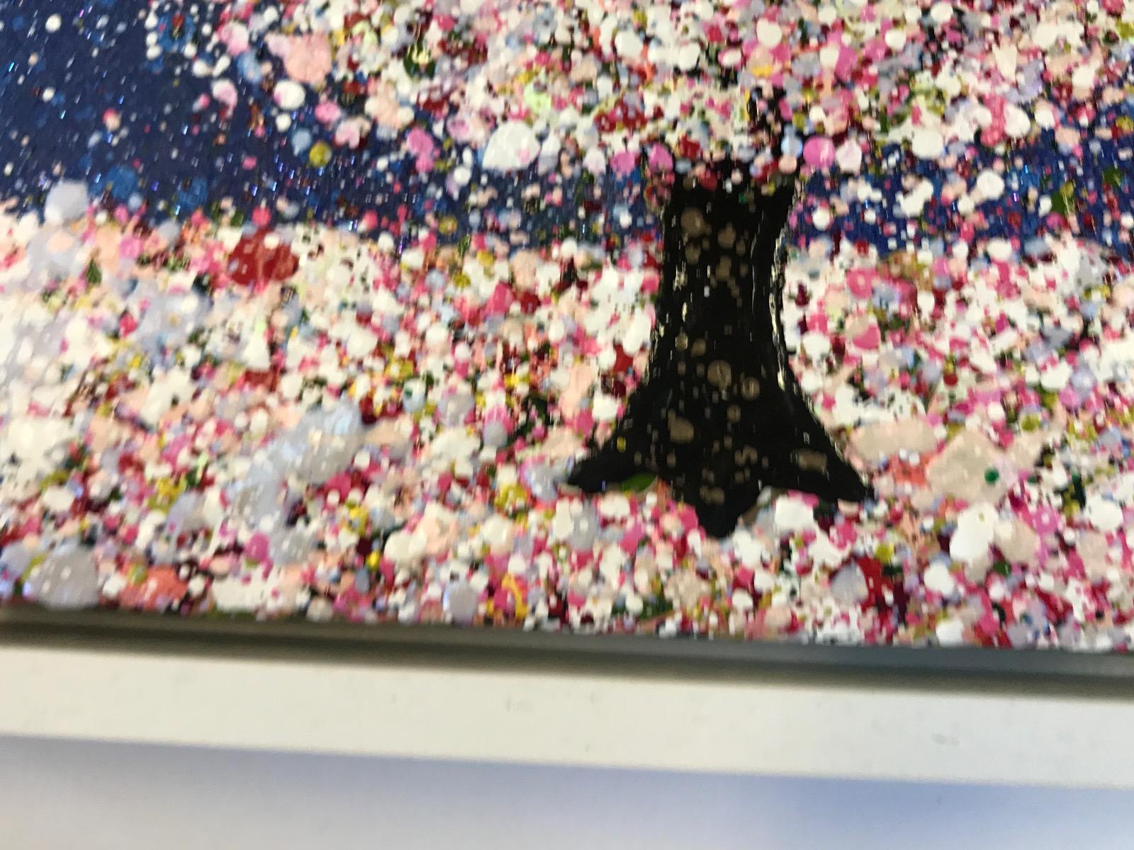 Midnight Blossom, peinture originale, paysage, art d'arbre, art texturé - Contemporain Painting par Nicky Chubb