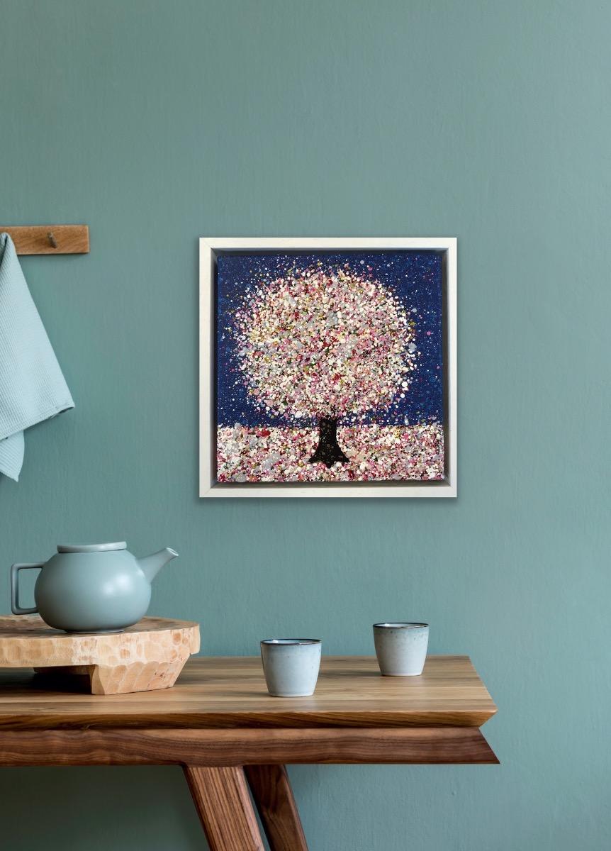 Midnight Blossom, peinture originale, paysage, art d'arbre, art texturé en vente 1