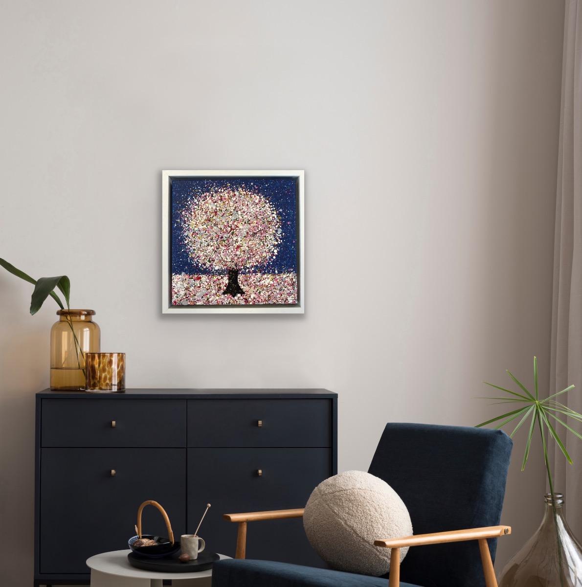 Midnight Blossom, peinture originale, paysage, art d'arbre, art texturé en vente 3