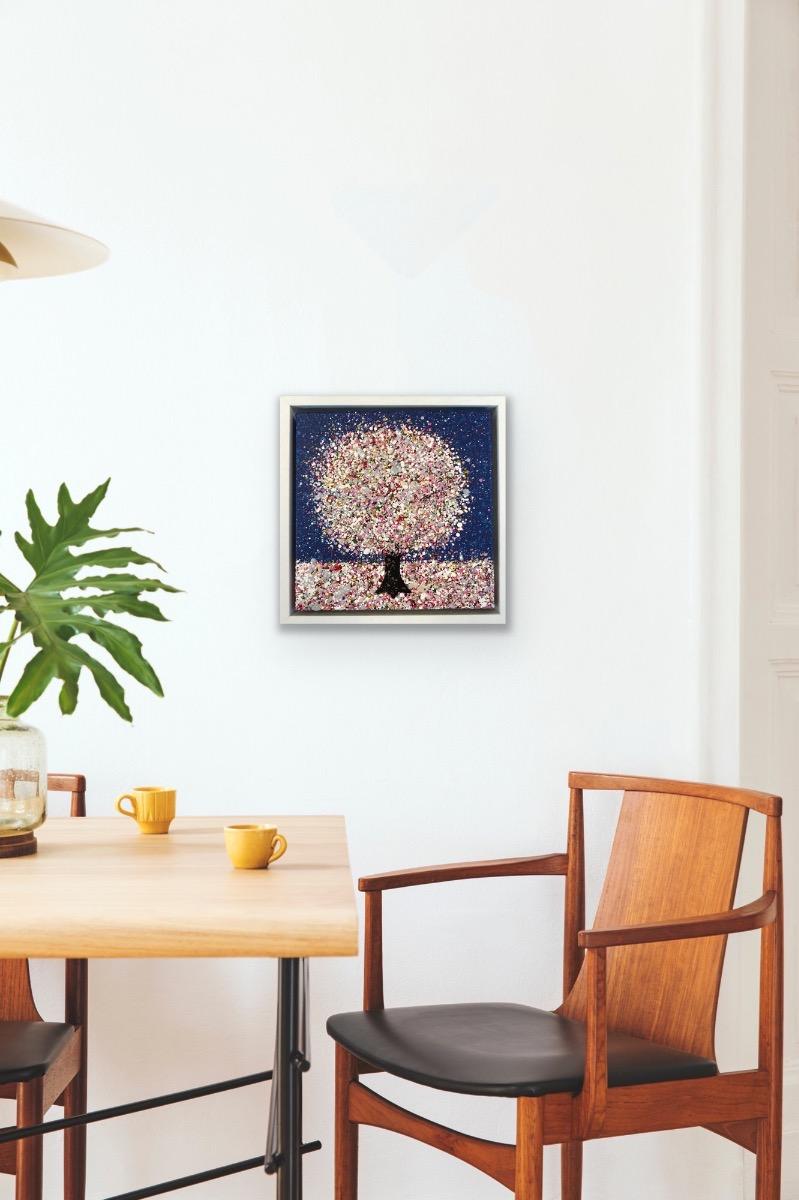 Midnight Blossom, peinture originale, paysage, art d'arbre, art texturé en vente 4
