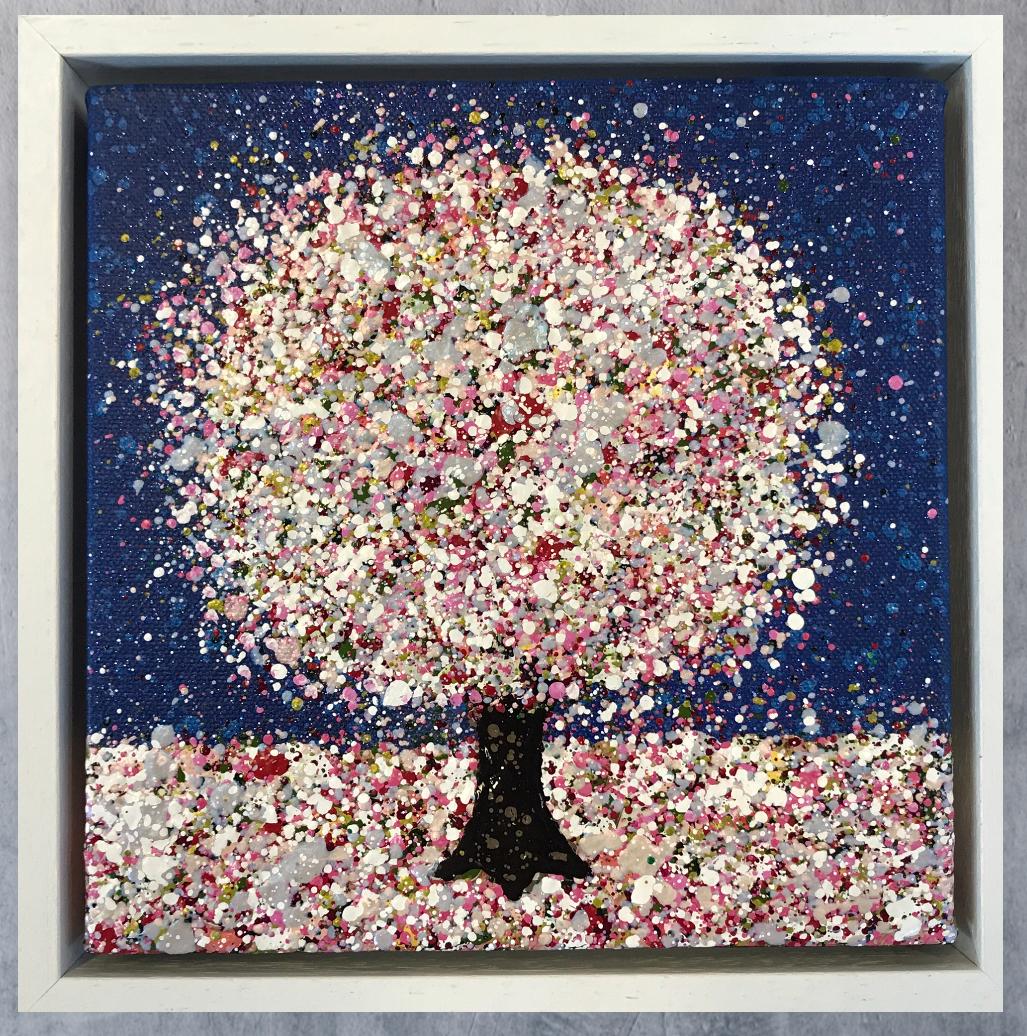 Abstract Painting Nicky Chubb - Midnight Blossom, peinture originale, paysage, art d'arbre, art texturé