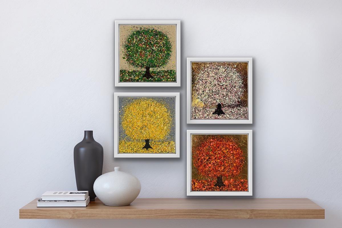 Mini Seasons Quadtych - Painting by Nicky Chubb