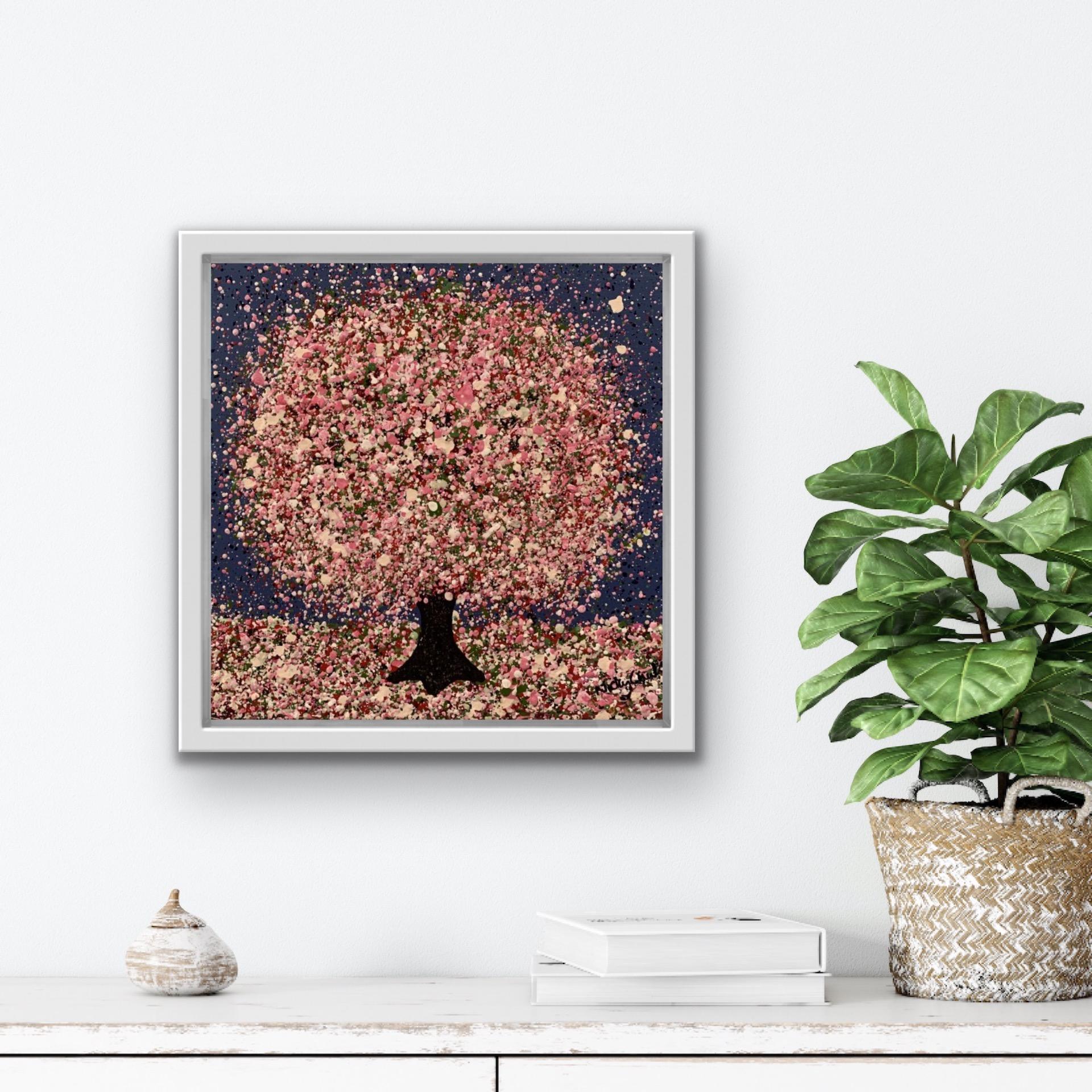 Nicky Chubb, A Little Cherry Blossom And Moonlight, Affordable Art, Tree Art For Sale 1