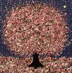 Nicky Chubb, A Little Cherry Blossom And Moonlight, Affordable Art, Tree Art