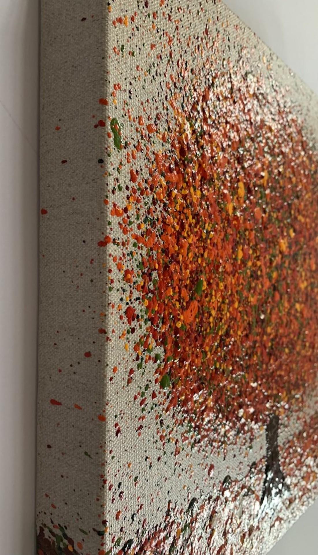 Nicky Chubb, Alegría otoñal, Arte contemporáneo asequible, Pintura original sobre un árbol en venta 2