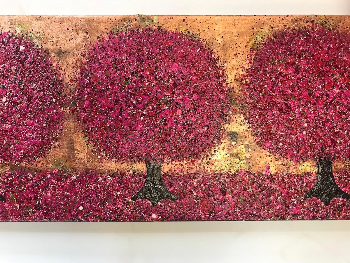 Nicky Chubb, Dancing Bouganvilleas, Original Contemporary Pop Painting, Tree Art For Sale 3