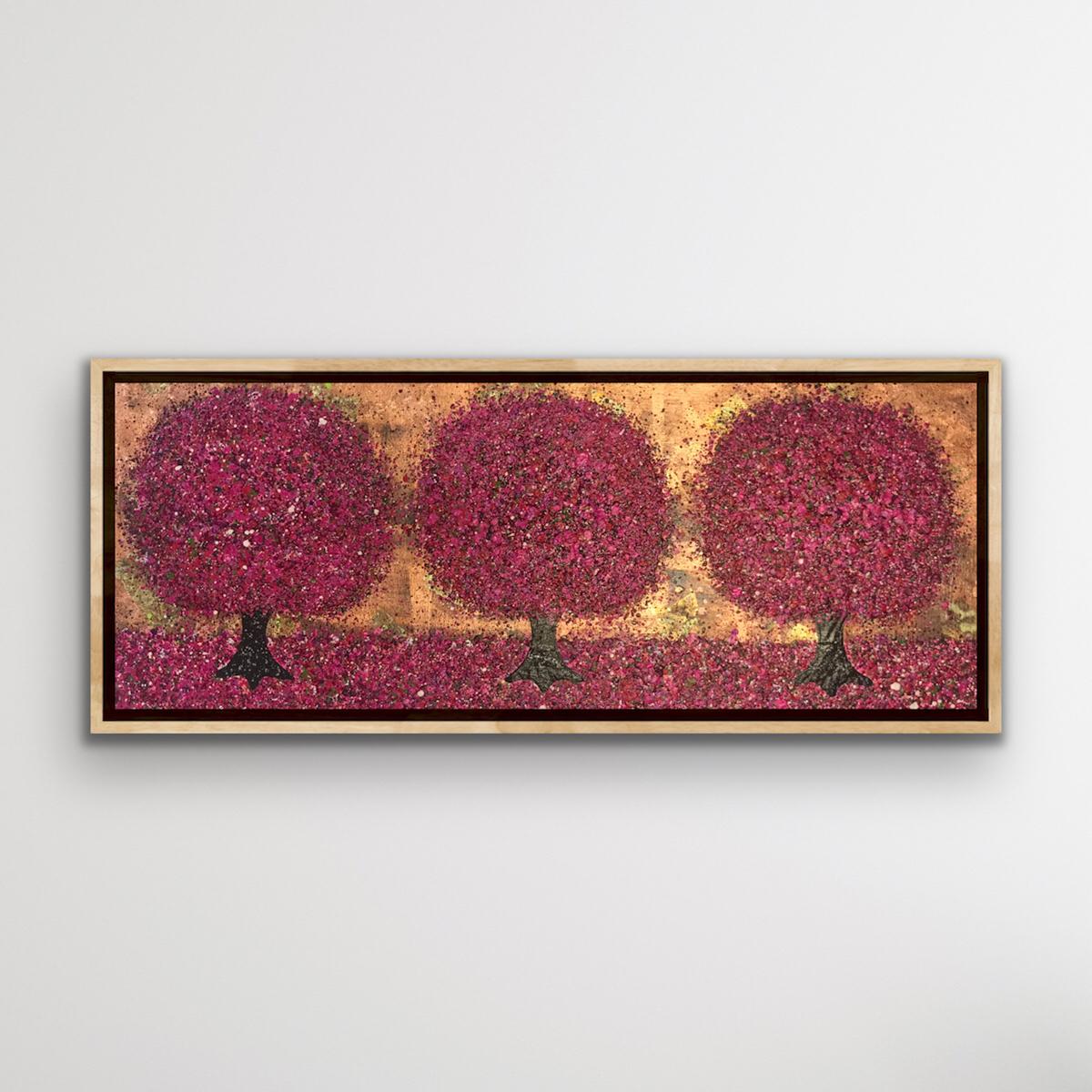 Nicky Chubb, Dancing Bouganvilleas, Original Contemporary Pop Painting, Tree Art For Sale 5