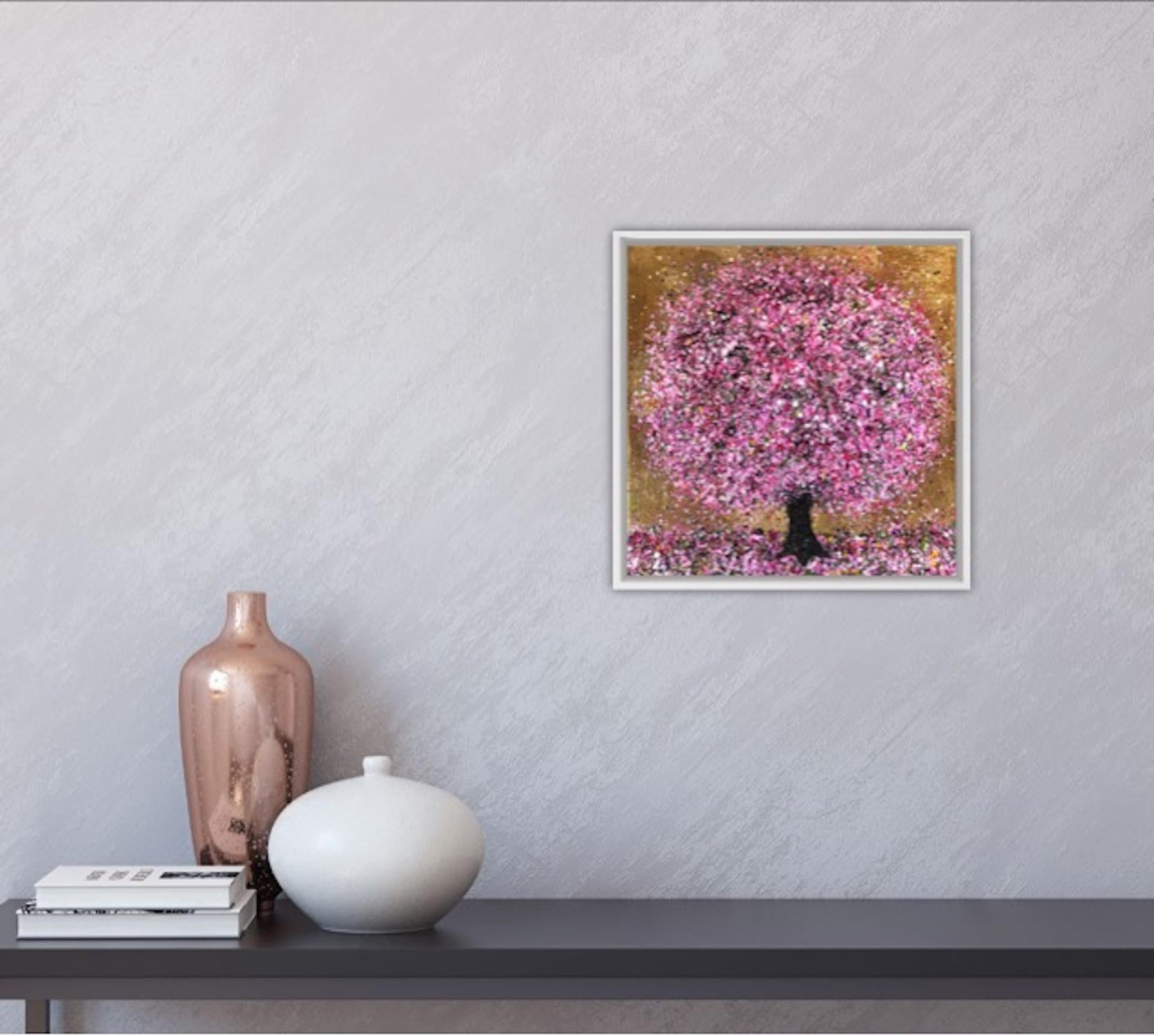Nicky Chubb, Happy Pink, Bright Tree Art, Affordable Contemporary Painting 10