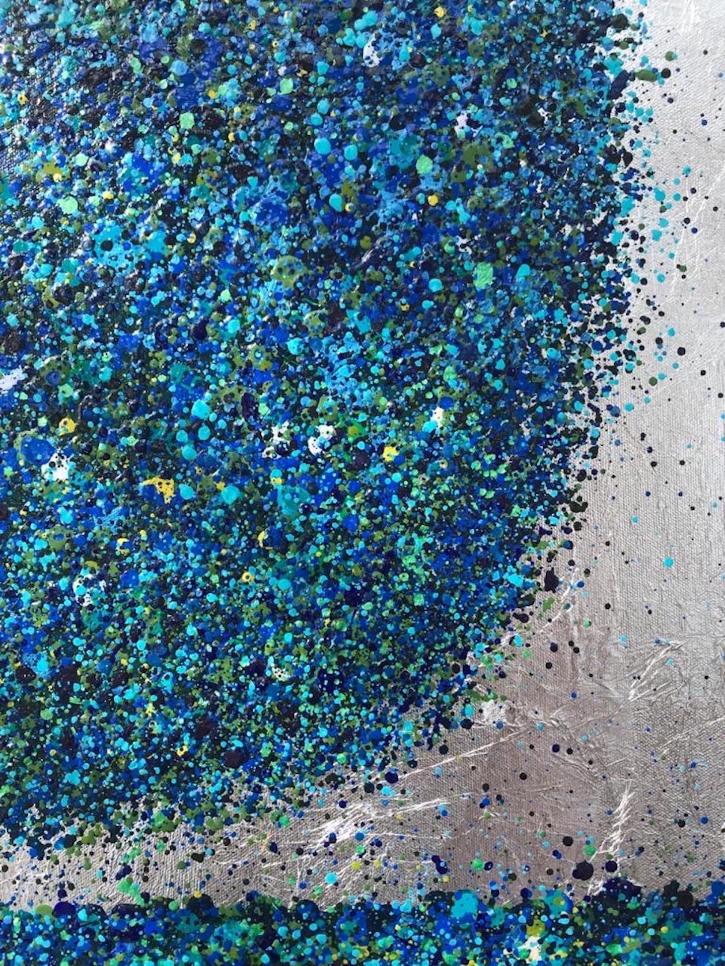 Nicky Chubb, Serene Blue, Original Pop Art Painting, Nature Art, Tree Painting 6