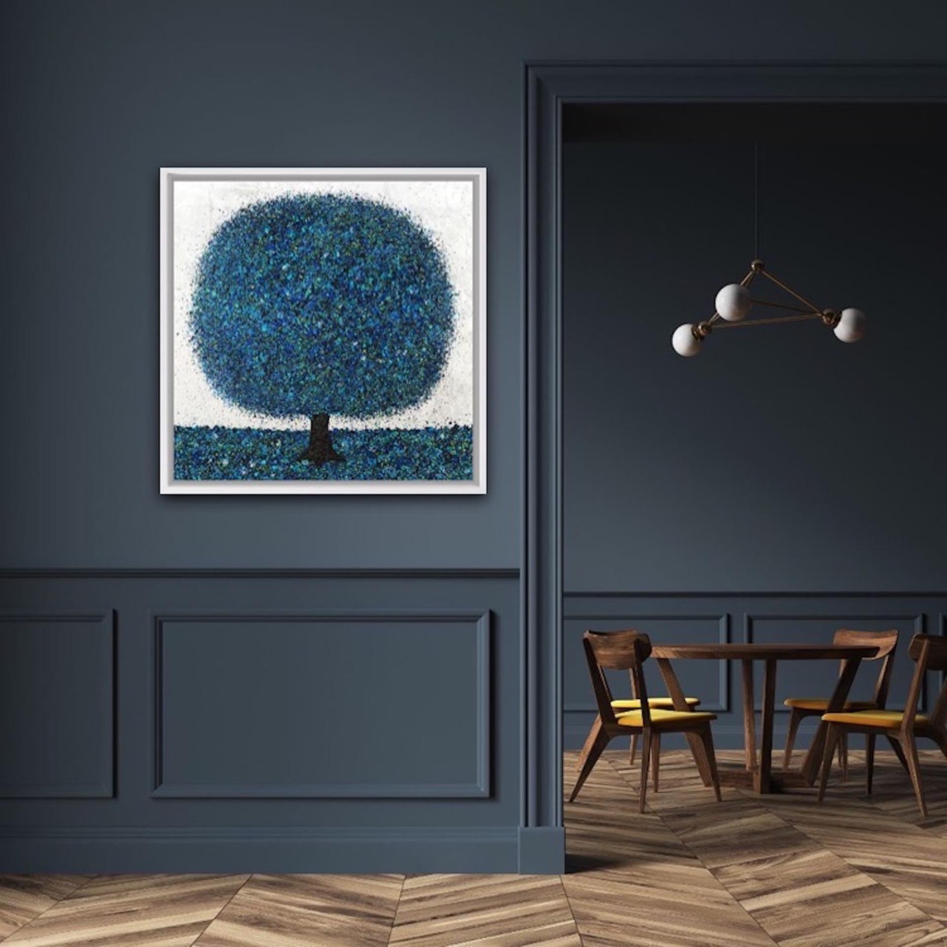 Nicky Chubb, Serene Blue, Original Pop Art Painting, Nature Art, Tree Painting 8