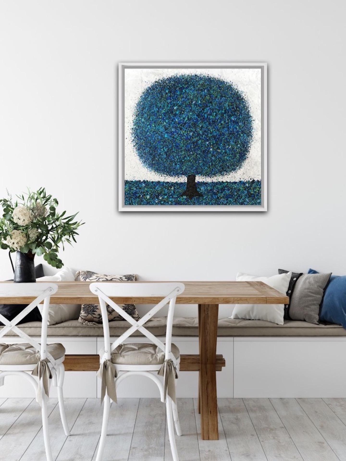 Nicky Chubb, Serene Blue, Original Pop Art Painting, Nature Art, Tree Painting 9