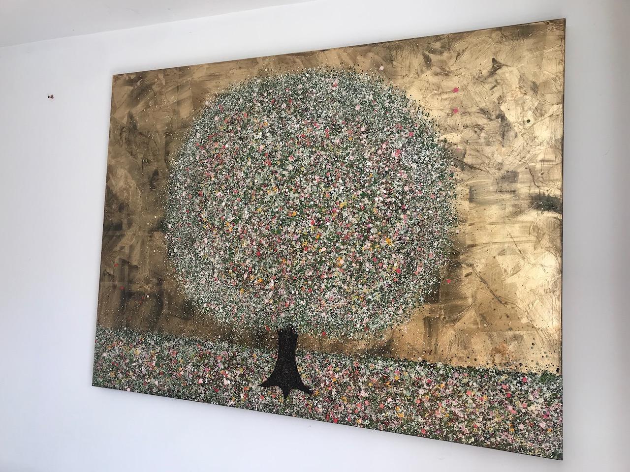 Nicky Chubb
Summer Days
Original Landscape Painting
Acrylic Paint, Gold Metal Leaf and Glitter on Canvas
Canvas Size: H 90cm x W 120cm x D 4cm
Sold Unframed
Ready to Hang
Please note that in situ images are purely an indication of how a piece may