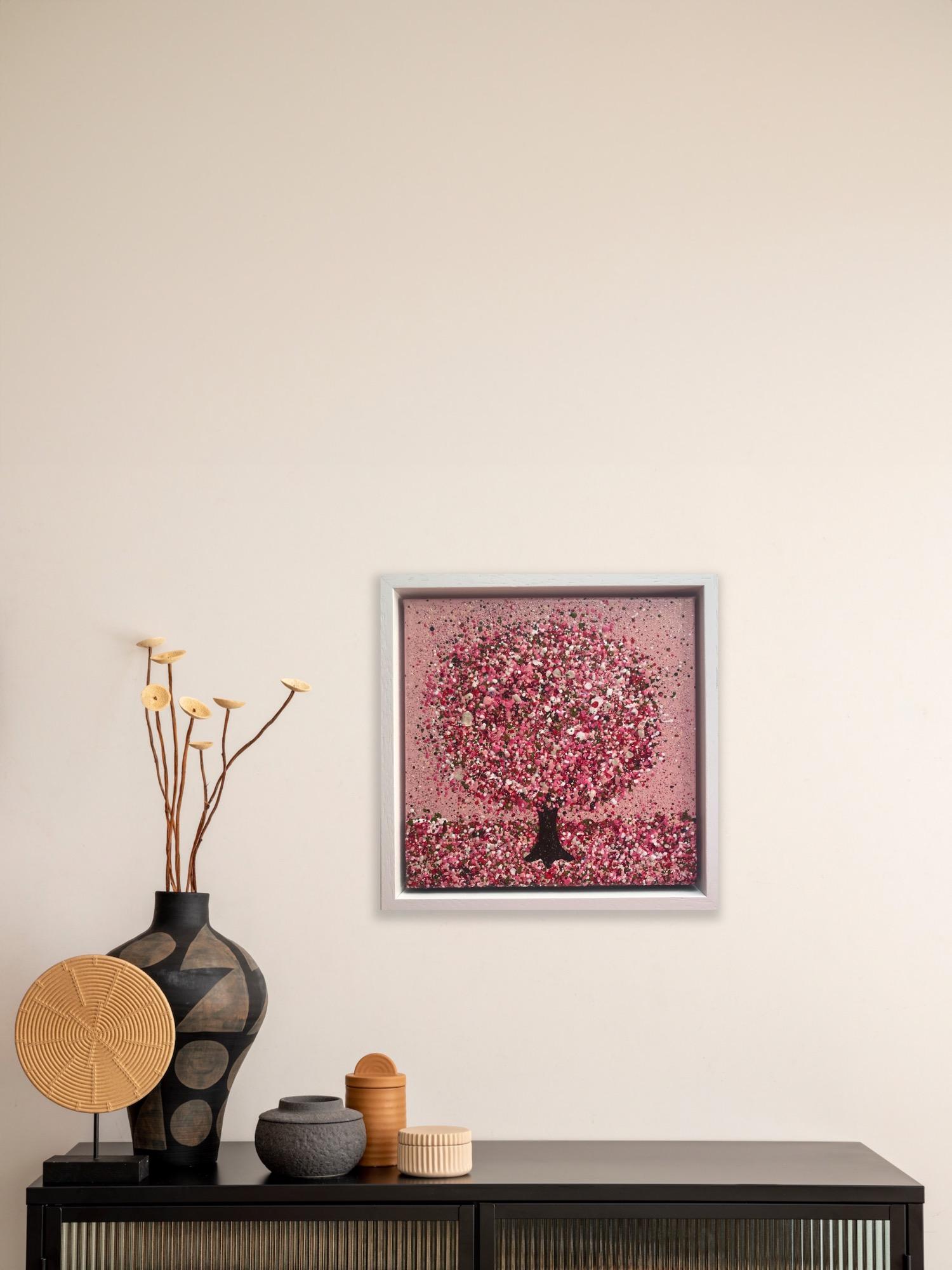 Pink Happiness, Original painting, Landscape, Pink tree, Pink Art, Textural art For Sale 5