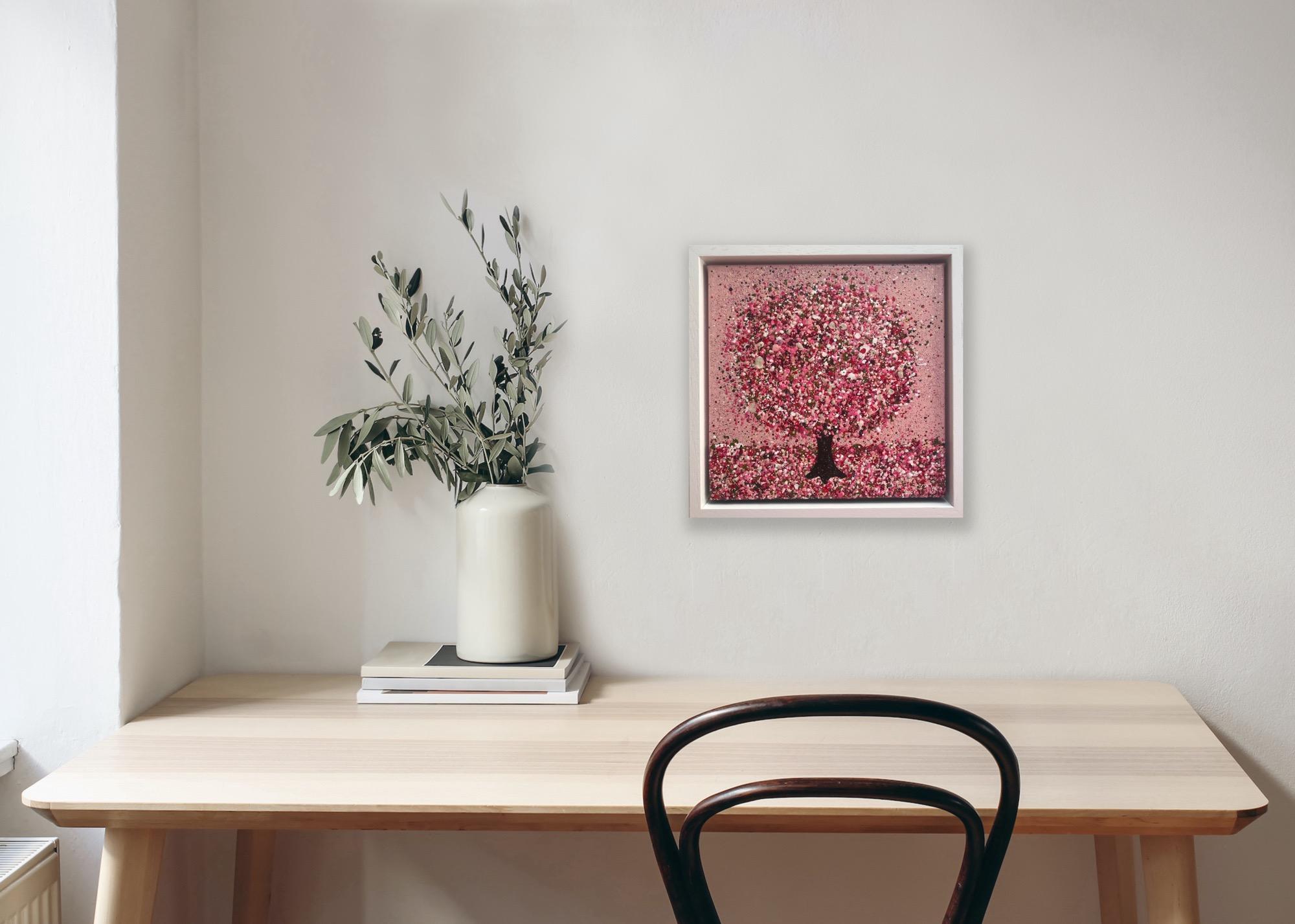 Pink Happiness, Original painting, Landscape, Pink tree, Pink Art, Textural art For Sale 6