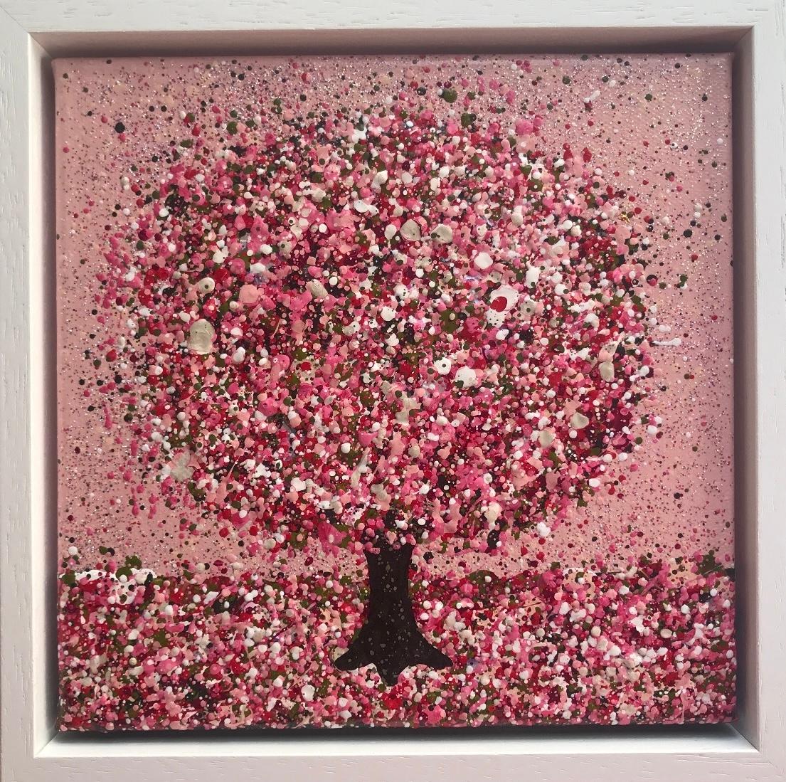 Nicky Chubb Abstract Painting - Pink Happiness, Original painting, Landscape, Pink tree, Pink Art, Textural art
