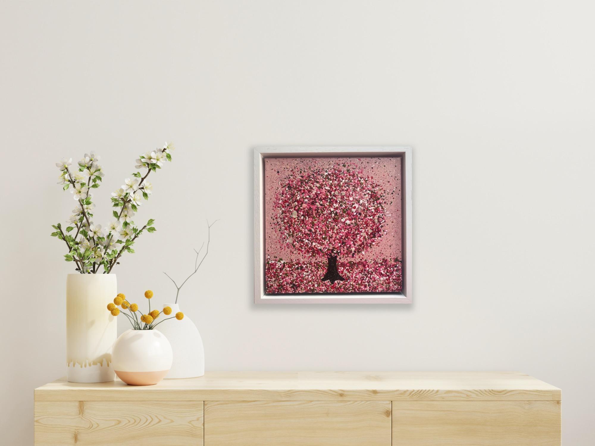 Pink Happiness, Original painting, Landscape, Pink tree, Pink Art, Textural art For Sale 4
