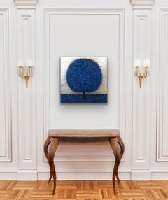 Serene Blue II, original painting, landscape art, tree painting