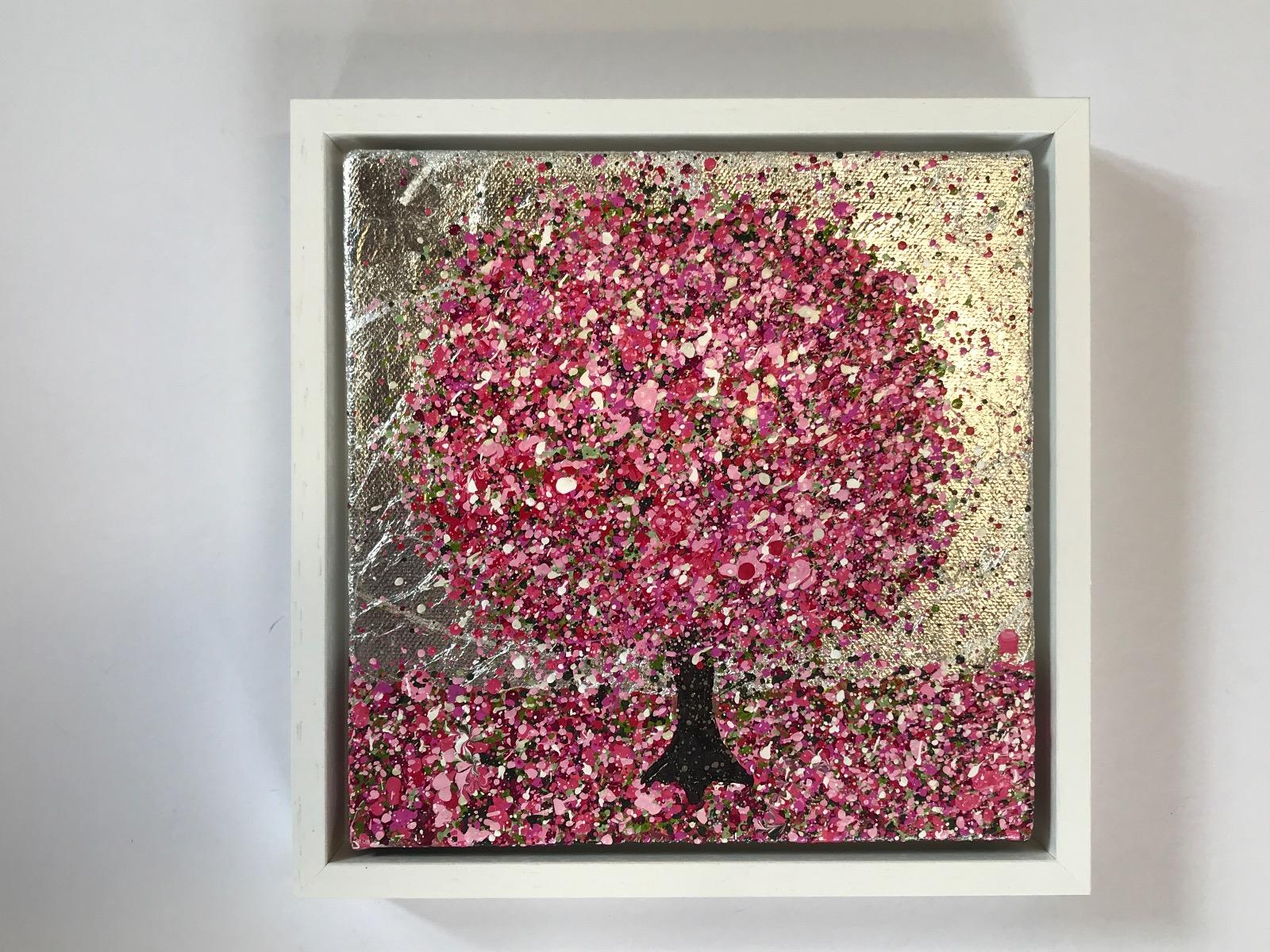 Díptico Flor resplandeciente y feliz primavera, Pintura original - Landscape Painting Gris de Nicky Chubb