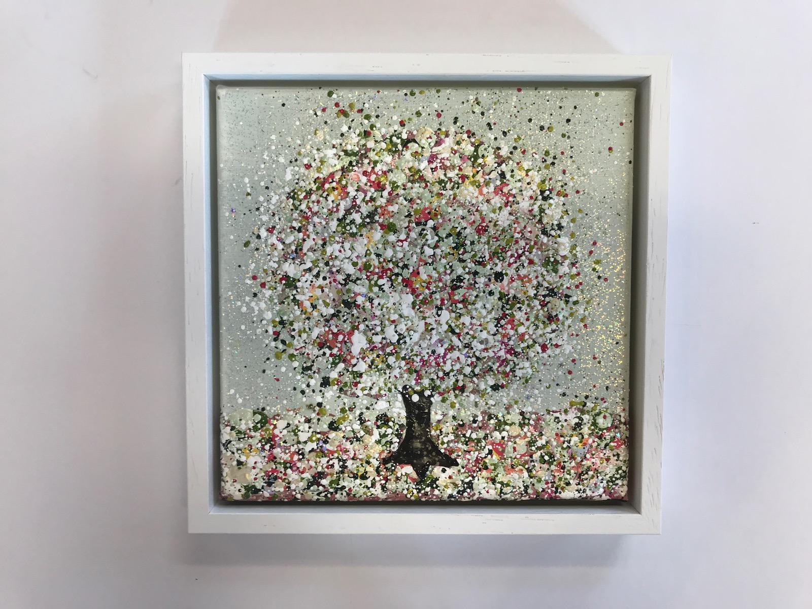 Díptico Flor resplandeciente y feliz primavera, Pintura original en venta 4